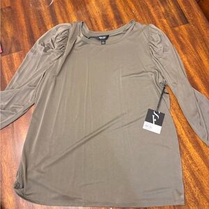 Simply Vera Vera Wang Long Sleeve Top in Olive green large